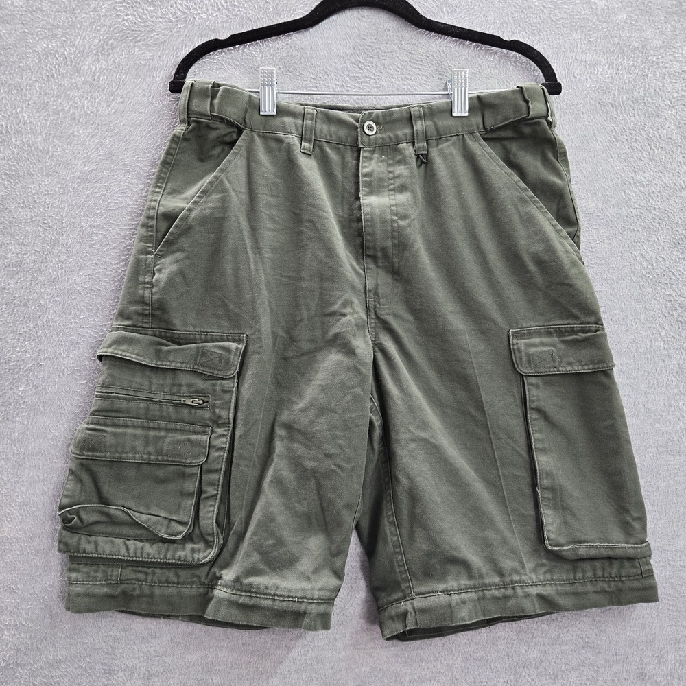 Boy Scouts‎ Of America Men Shorts 32 Green Cargo Button Zipper
